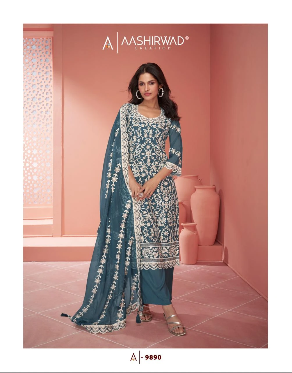 Aashirwad Raabta Organza Silk Wholesale Designer Salwar Suit Catalog — Wholesale Salwar Suits, Aashirwad Creation wholesale from Surat - Gallery Image 2